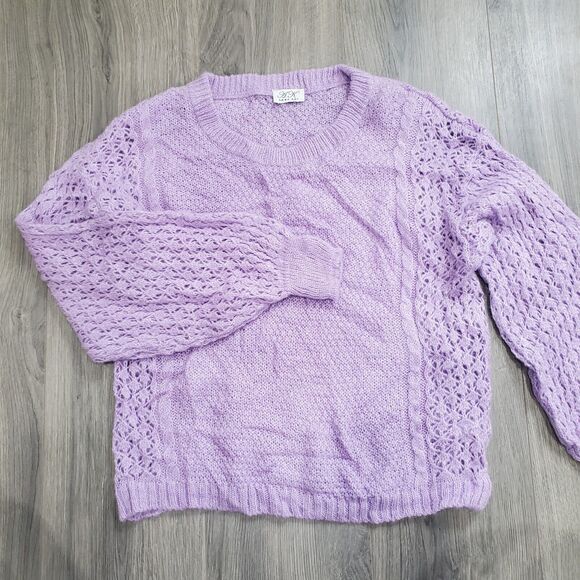 Anna Kay Sweater Women's Large Purple Pointelle Fairy Mohair Feminine Romantic - Picture 1 of 8